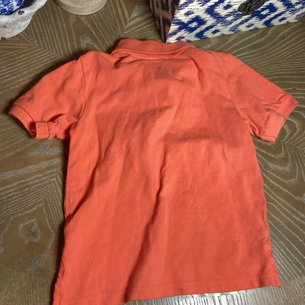 Little Boy Salmon Orange Short Sleeve Polo Golf Shirt Shirt Small